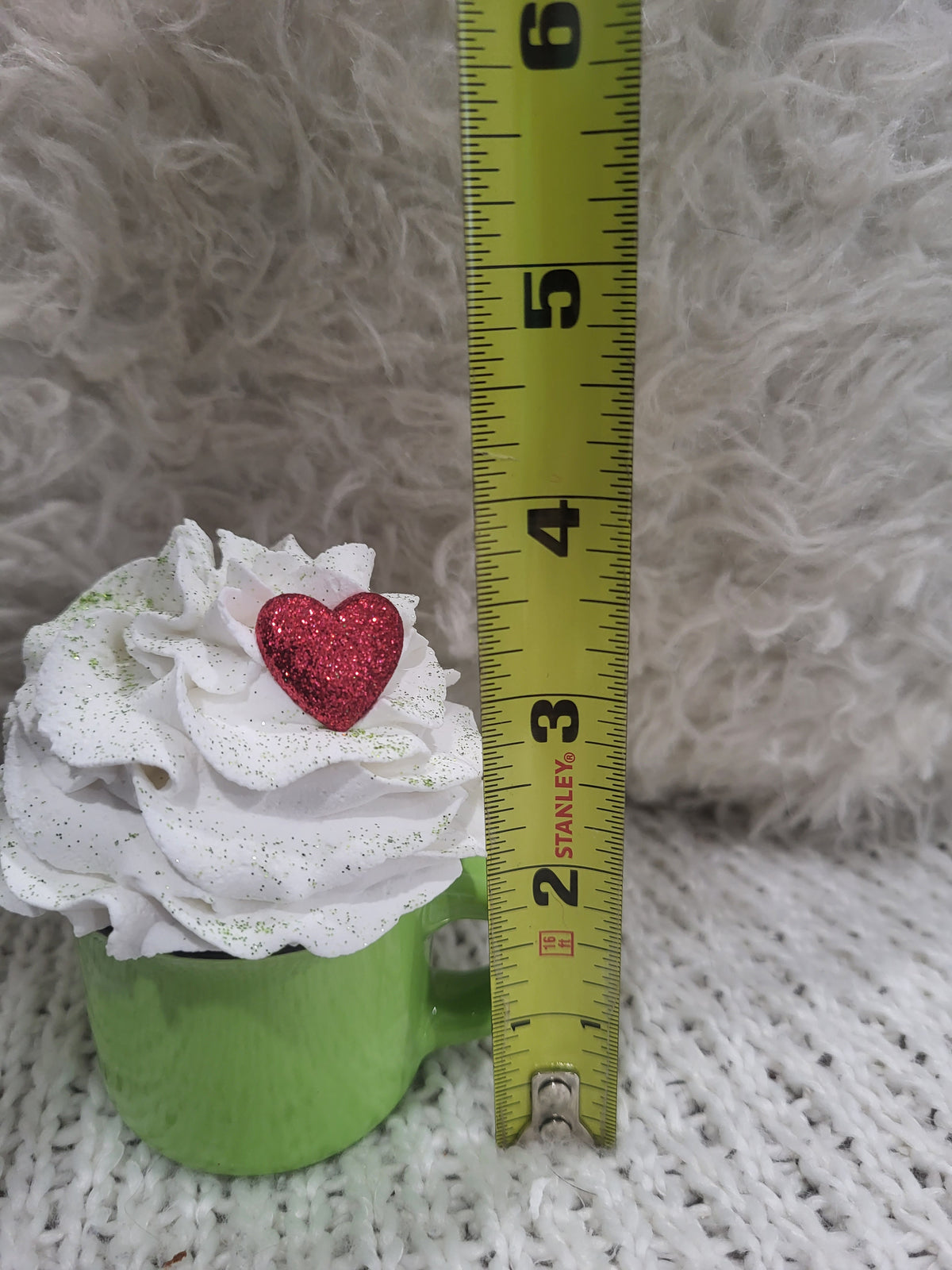 Pip Posh Design Faux Sweet Décor Mini Green Mug &amp; White Whipped Topper Holiday Collection