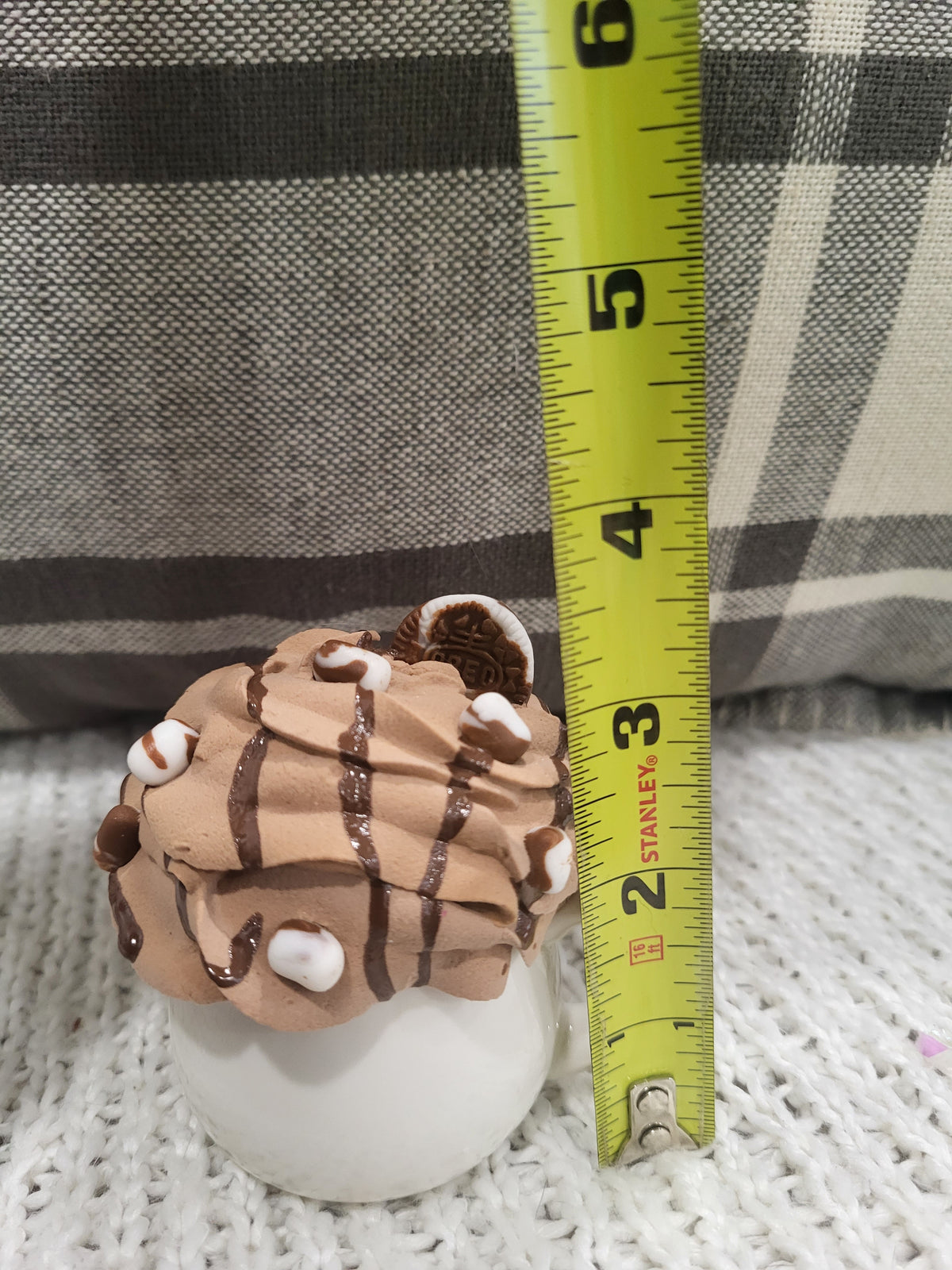 Pip Posh Design Faux Sweet Décor Mini White Mug &amp; Chocolate Marshmallow Whipped Topper