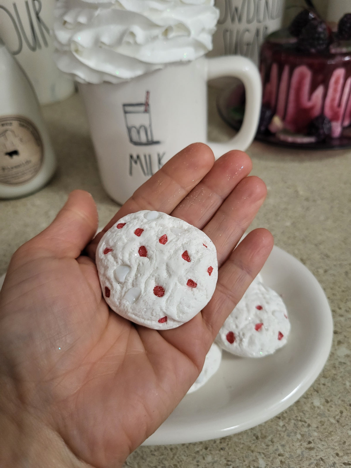 Pip Posh Design Faux Sweet Décor White Peppermint Cookies Holiday Collection