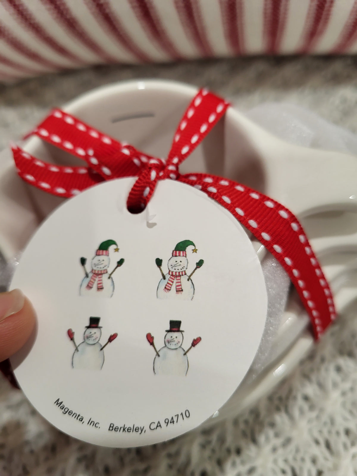 Rae Dunn &quot;Snowman&quot; Measuring Cups Set Of 4 Holiday Collection