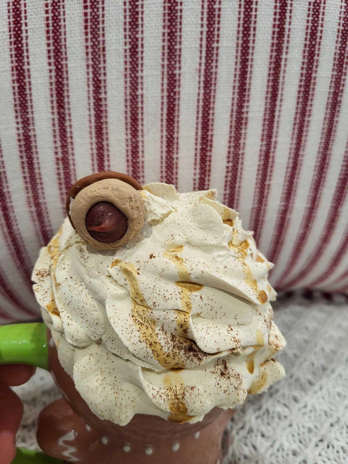 Pip Posh Design Faux Sweet Décor Gingerbread Man Mug &amp; Ivory Whipped Cookie Topper Holiday Collection