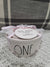 Rae Dunn "One, Half, Third, Quarter" Pink Middle Set Of 4 Measuring Cups Collection