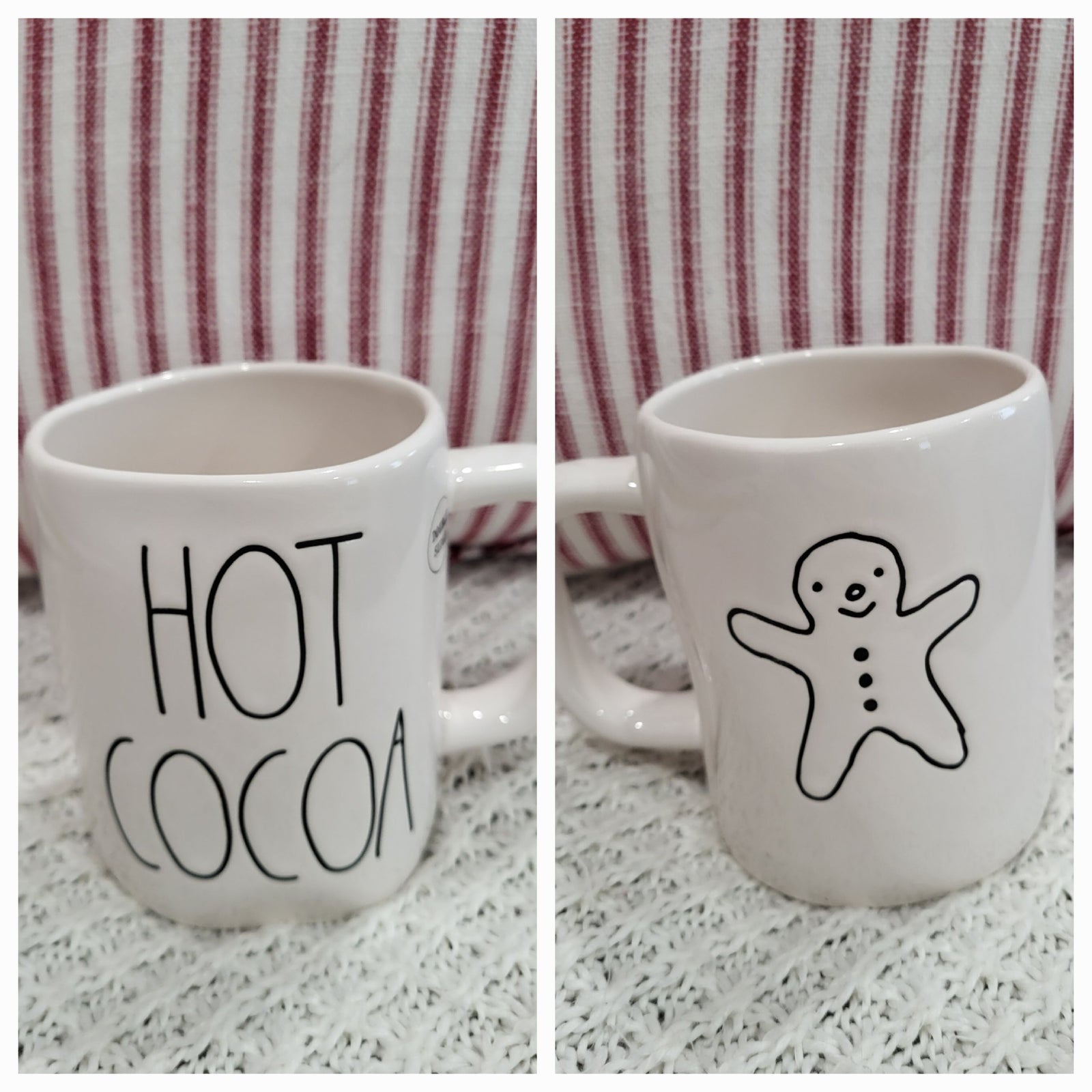 Rae Dunn "Hot Cocoa" Gingerbread Man Double Sided Mug Holiday Collection