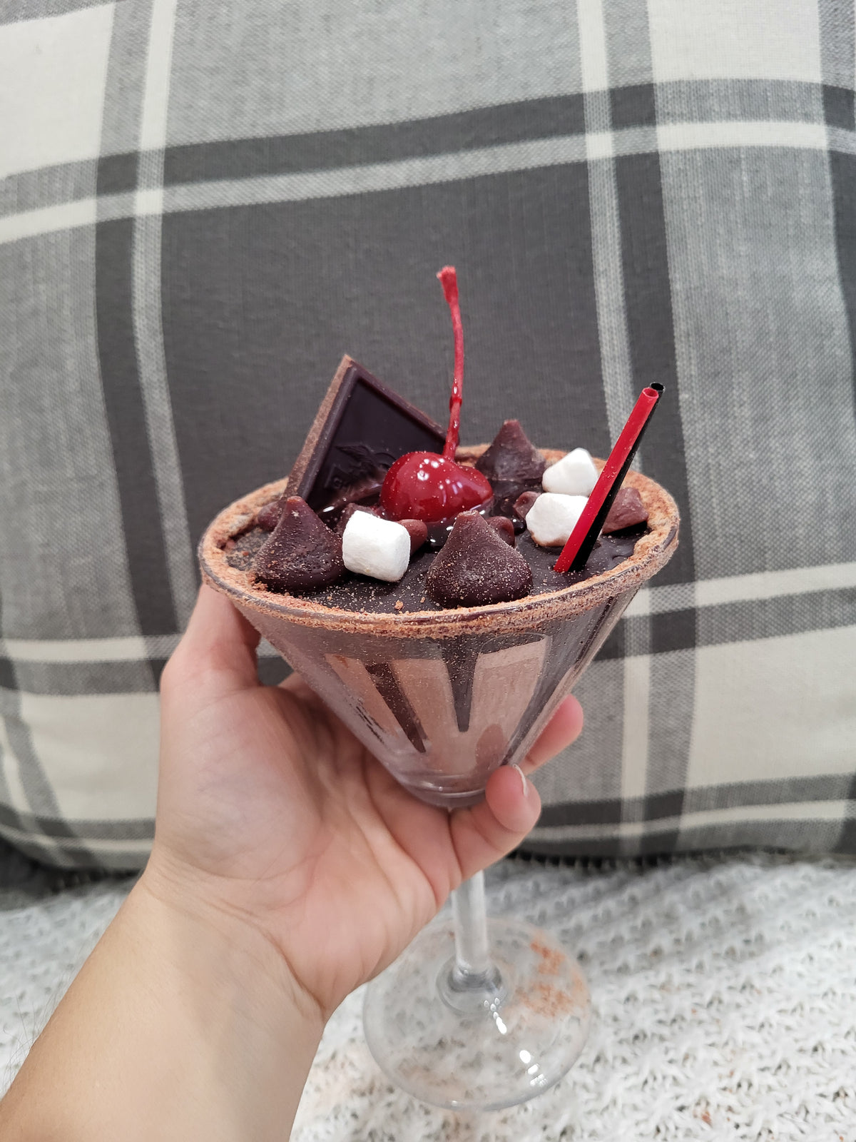 Pip Posh Faux Chocolate Cherry Drizzle Martini Dessert Sweet Candle Collection