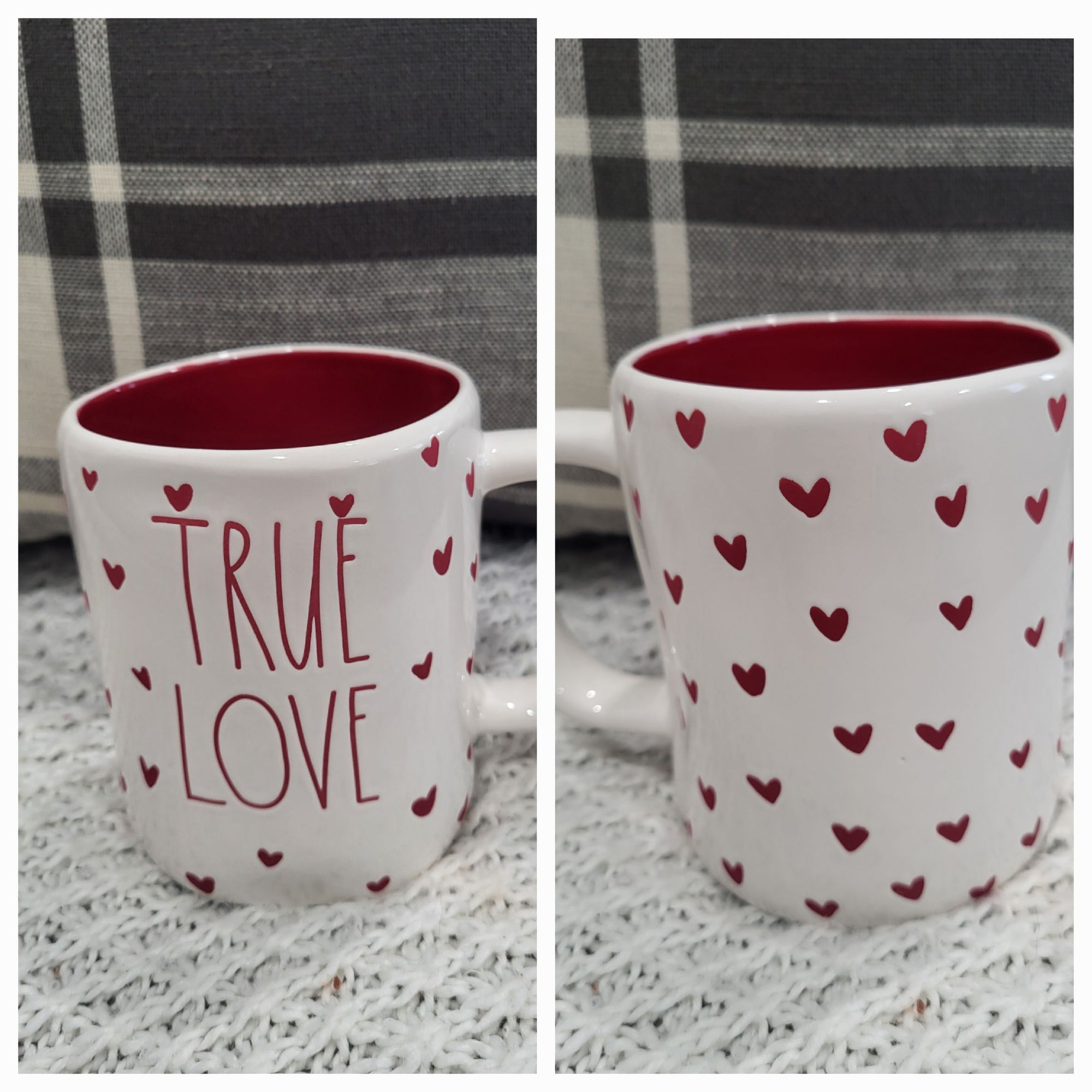 Rae Dunn "True Love" Hearts Double Sided Mug Collection