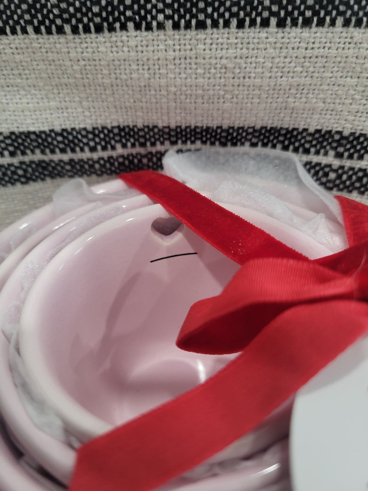 Rae Dunn &quot;One, Half, Third, Fourth&quot; Powder Pink Heart Measuring Cups Set Of 4