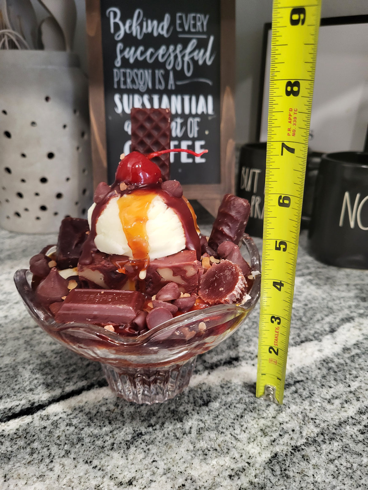 Pip Posh Faux Vanilla Cherry Chocolate Candies Sundae Sweet Candle Collection