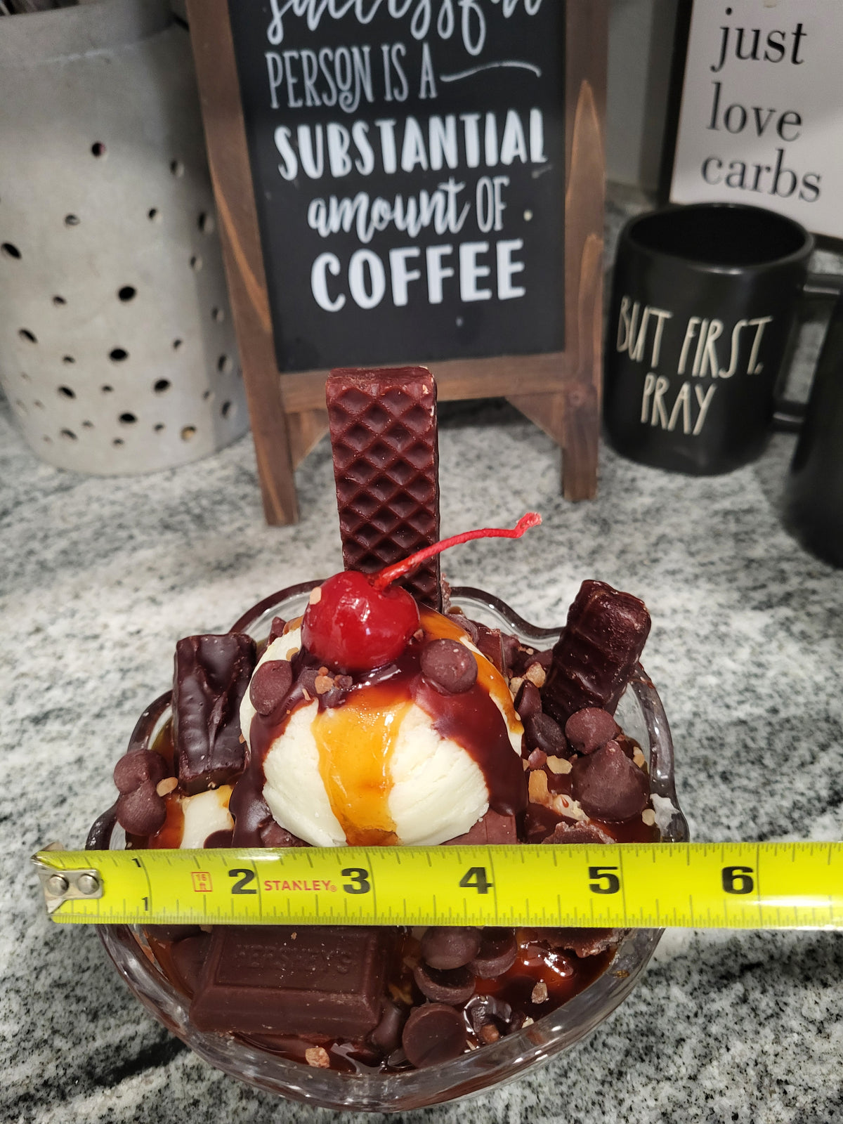 Pip Posh Faux Vanilla Cherry Chocolate Candies Sundae Sweet Candle Collection