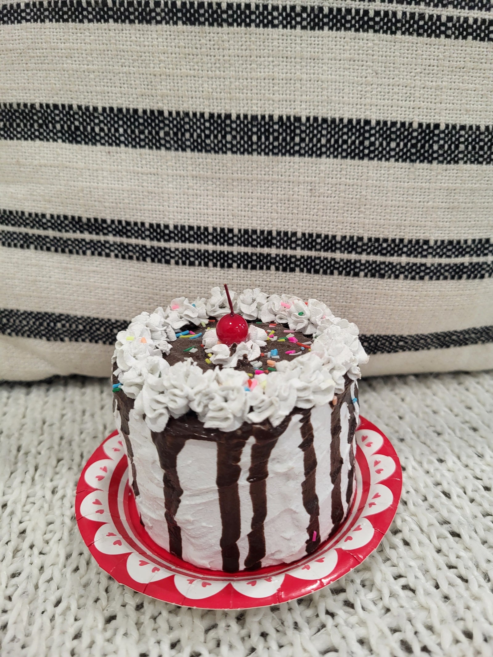 Pip Posh Design Faux Sweet Décor Mini Cherry Confetti Cake Bakery Collection