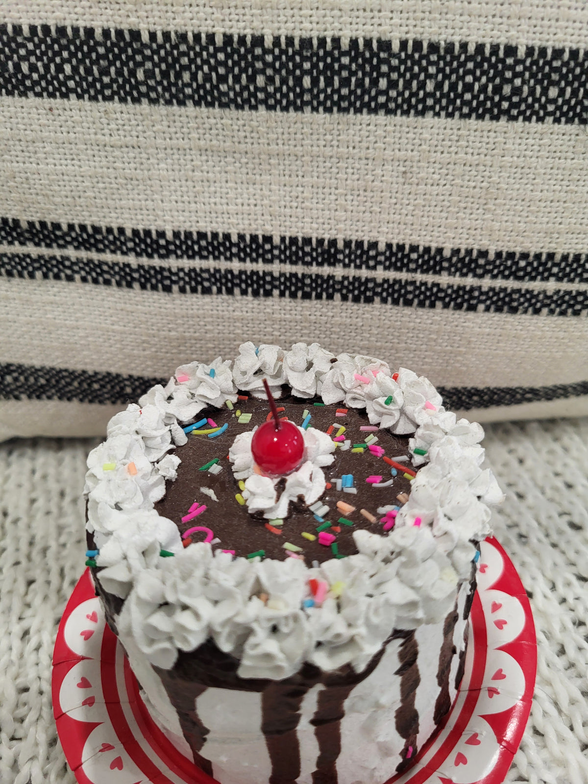 Pip Posh Design Faux Sweet Décor Mini Cherry Confetti Cake Bakery Collection