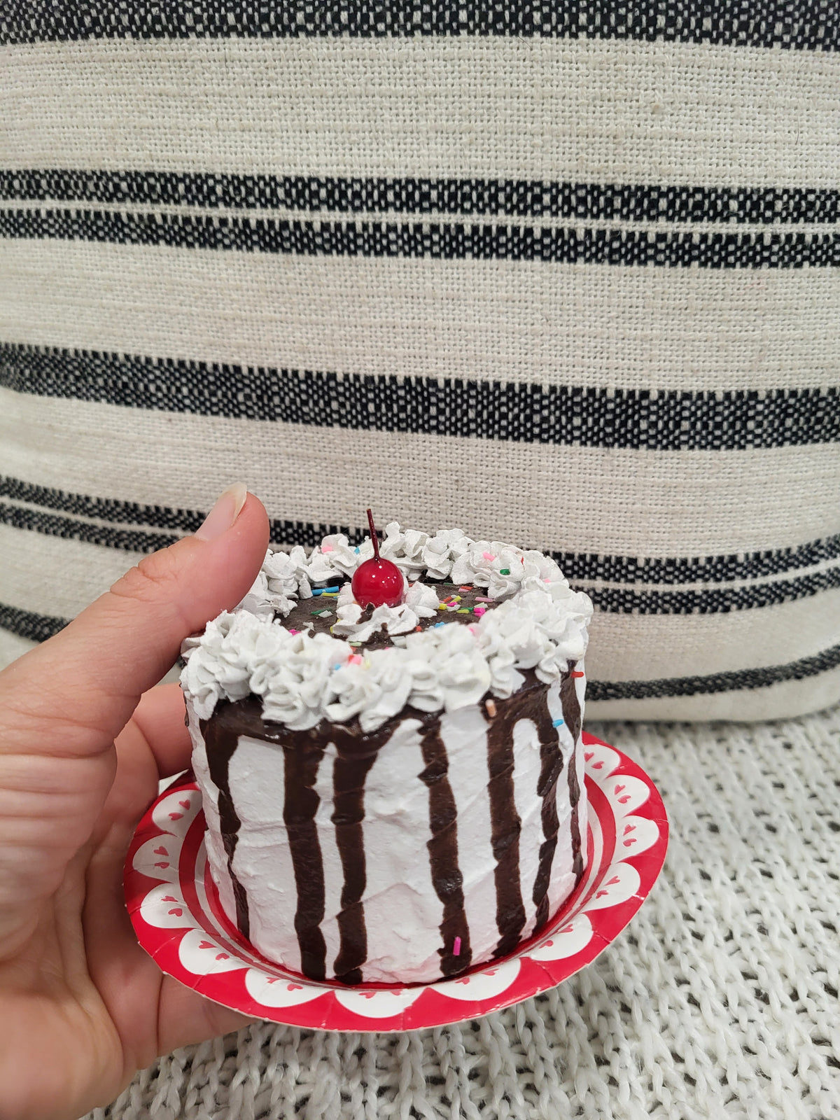 Pip Posh Design Faux Sweet Décor Mini Cherry Confetti Cake Bakery Collection