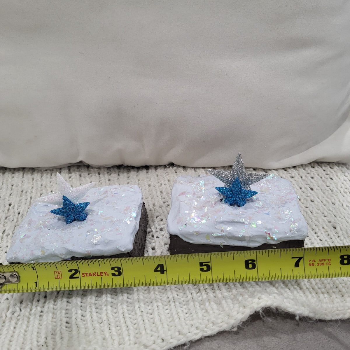 Pip Posh Design Faux Sweet Décor Blue Frosted Star Brownies Winter Collection