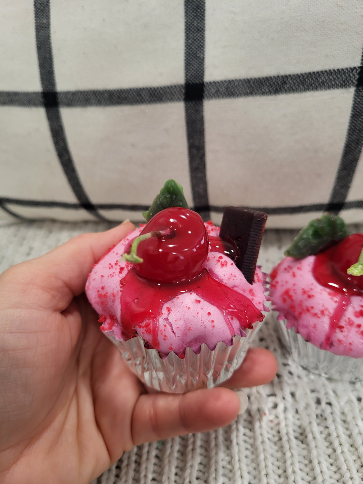 Pip Posh Faux Cherry Mint Raspberry Cupcakes Sweet Candle Collection Set Of 2