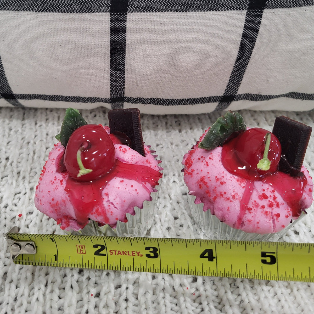 Pip Posh Faux Cherry Mint Raspberry Cupcakes Sweet Candle Collection Set Of 2