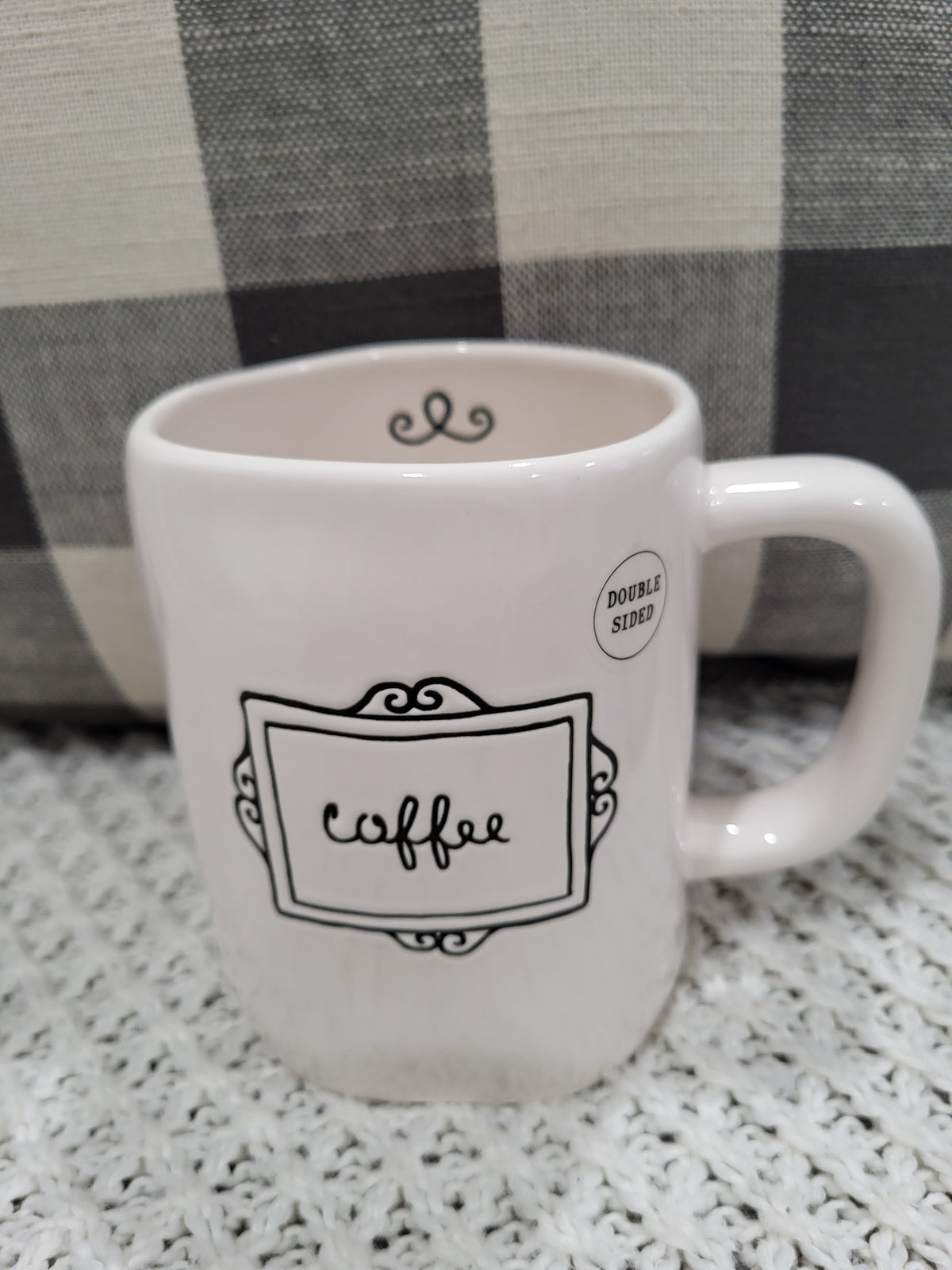 Rae Dunn &quot;Coffee&quot; White Double Sided Mug Collection