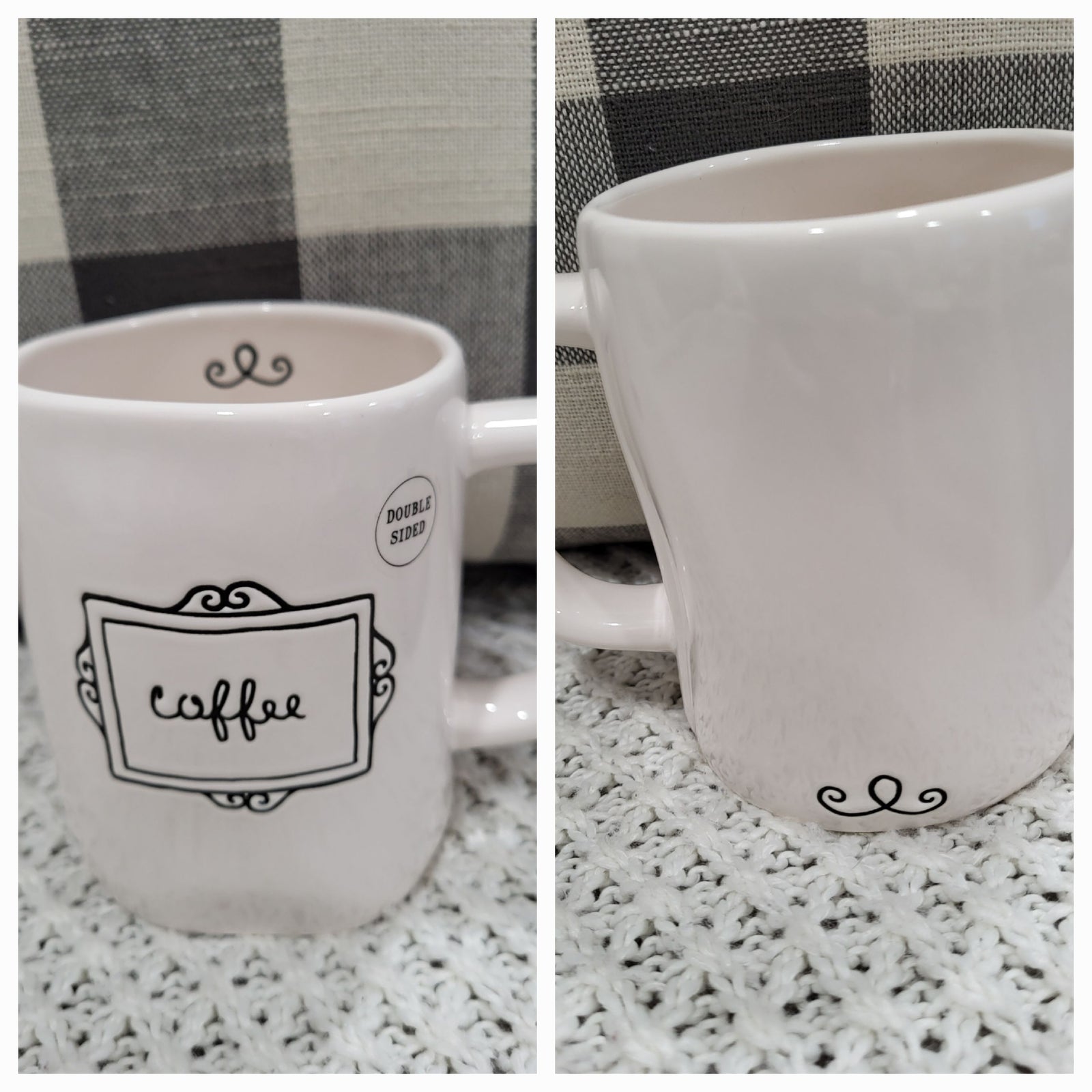 Rae Dunn "Coffee" White Double Sided Mug Collection