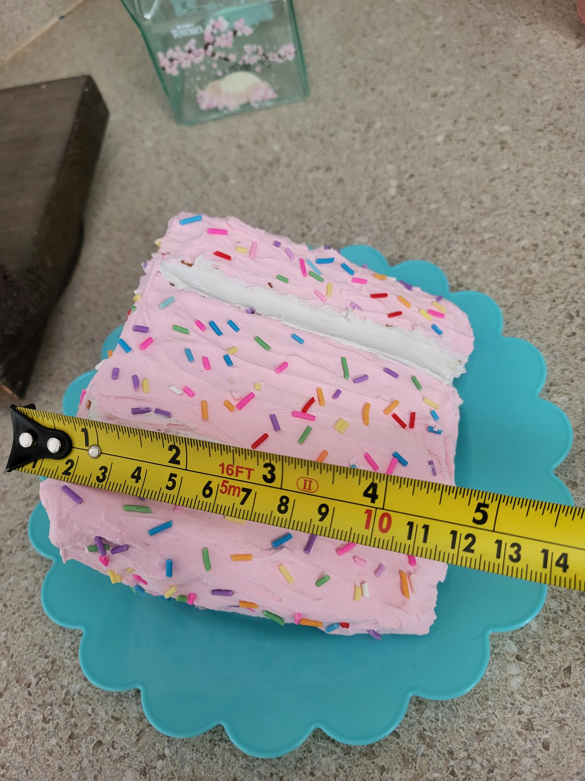 Pip Posh Design Faux Sweet Décor Strawberry Confetti Slice Cake Bakery Collection