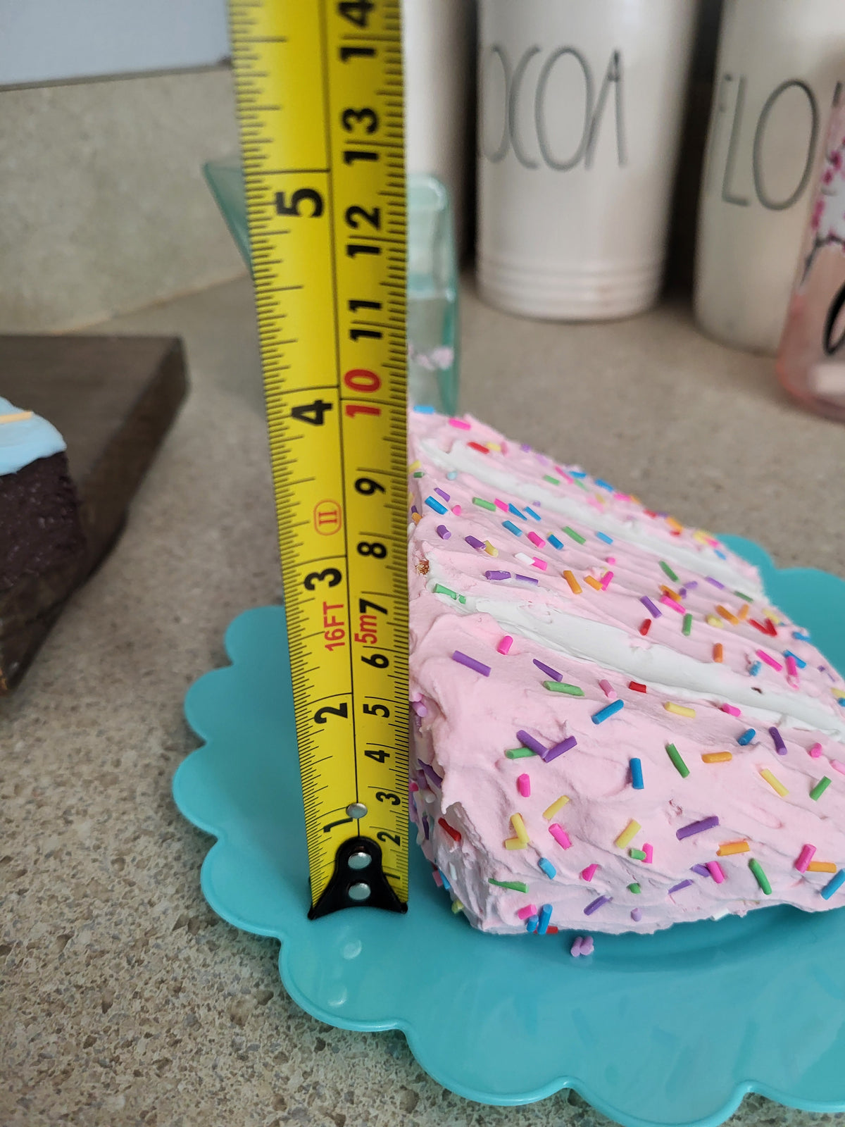 Pip Posh Design Faux Sweet Décor Strawberry Confetti Slice Cake Bakery Collection