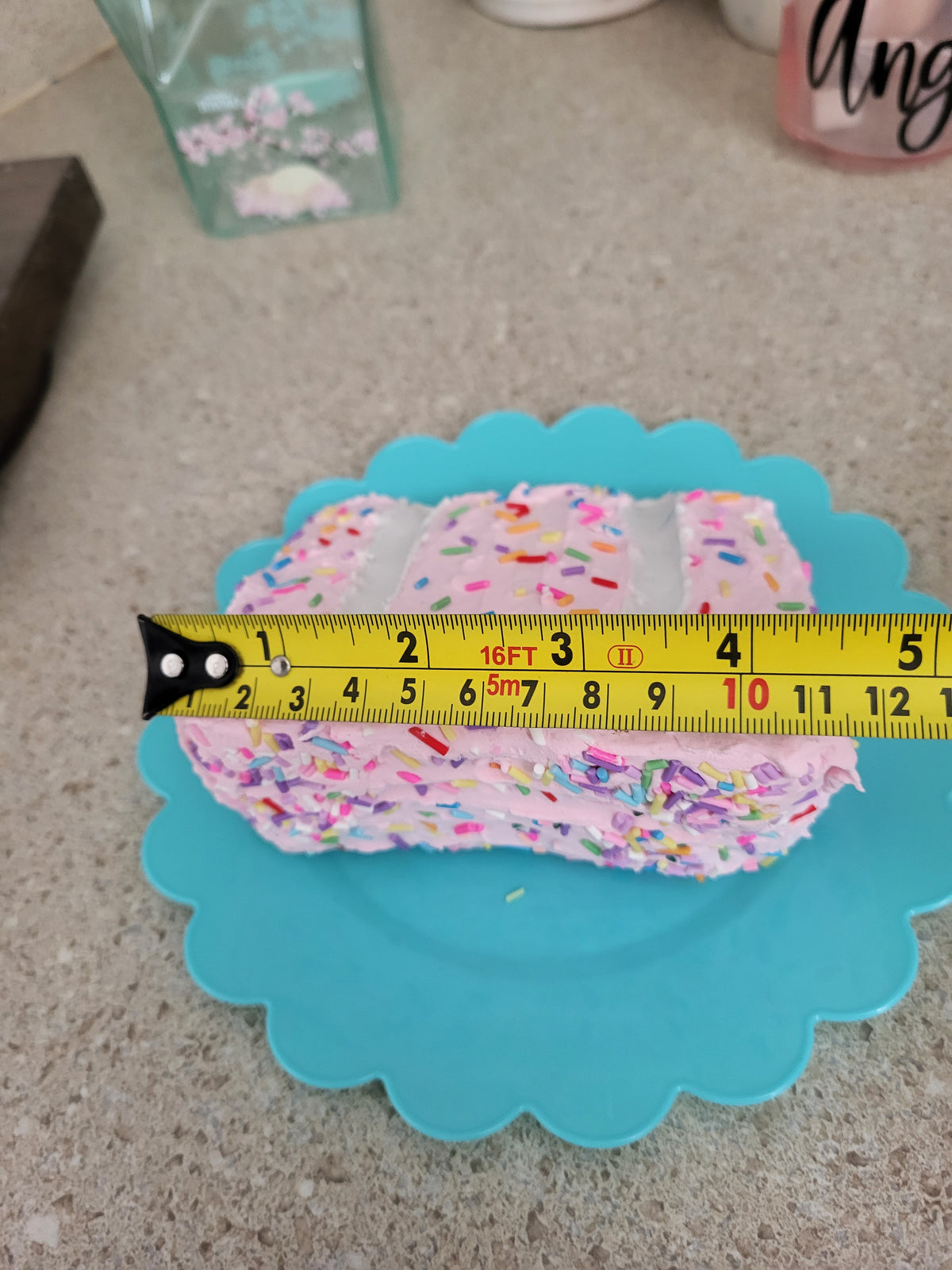 Pip Posh Design Faux Sweet Décor Strawberry Confetti Slice Cake Bakery Collection