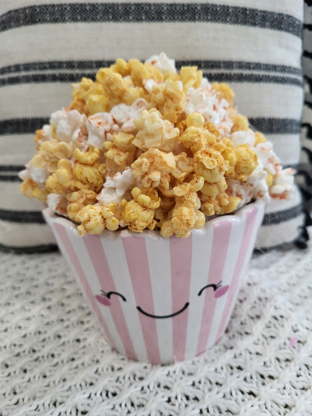 Pip Posh Design Faux Sweet Décor Butter Popcorn &amp; Smiley Popcorn Bucket Summer Collection