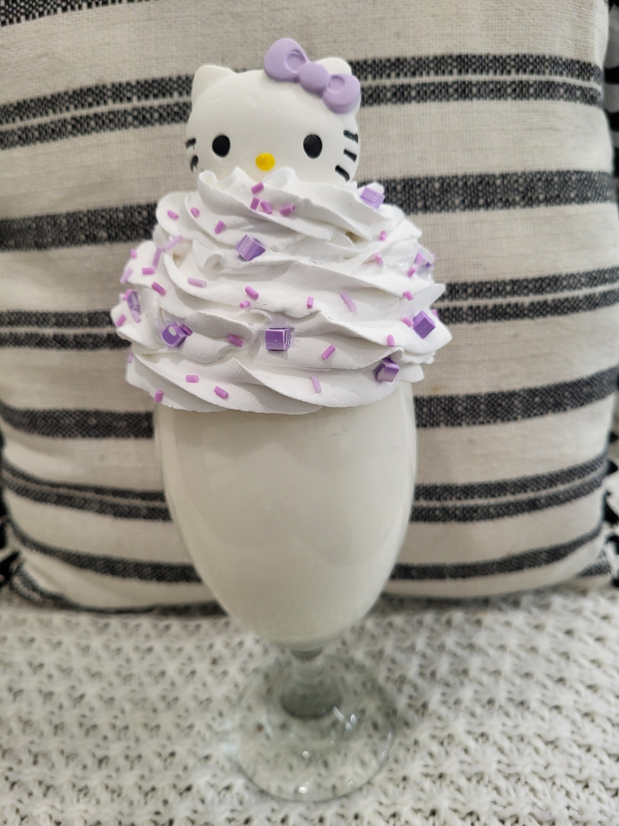 Pip Posh Design Faux Sweet Decor Whipped Hello Kitty Vanilla Milkshake HK Collection