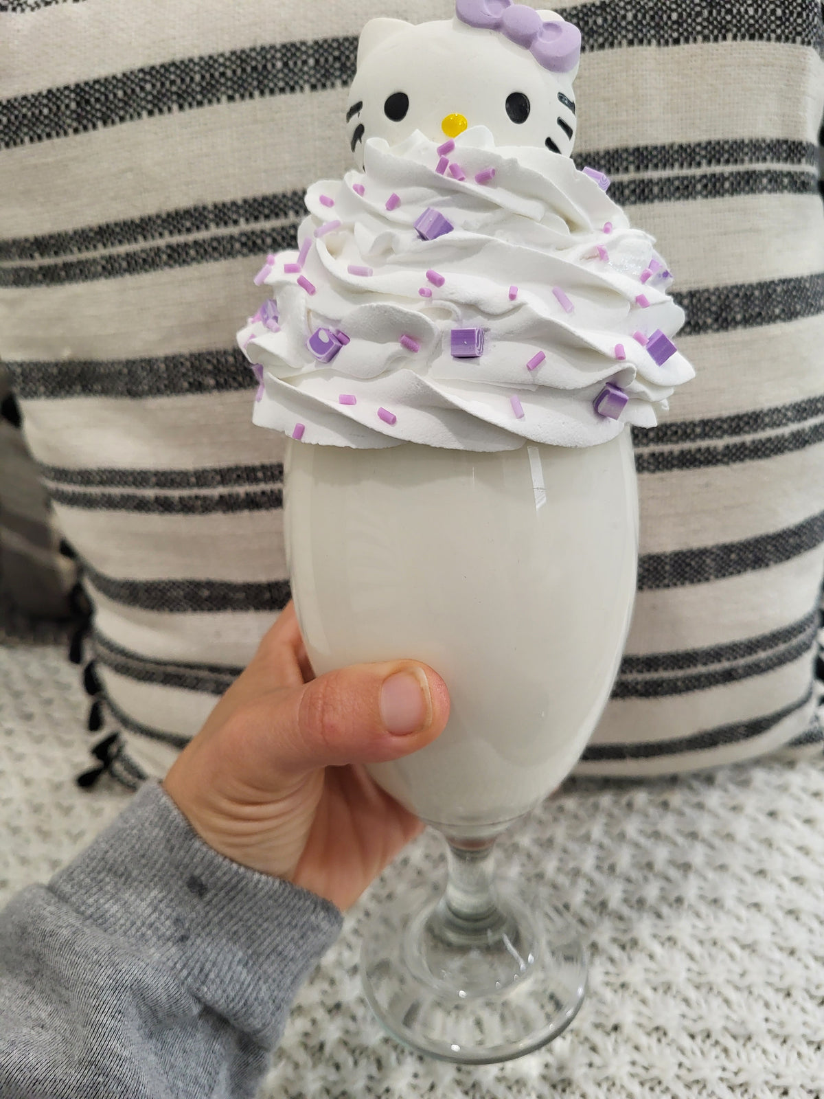 Pip Posh Design Faux Sweet Decor Whipped Hello Kitty Vanilla Milkshake HK Collection