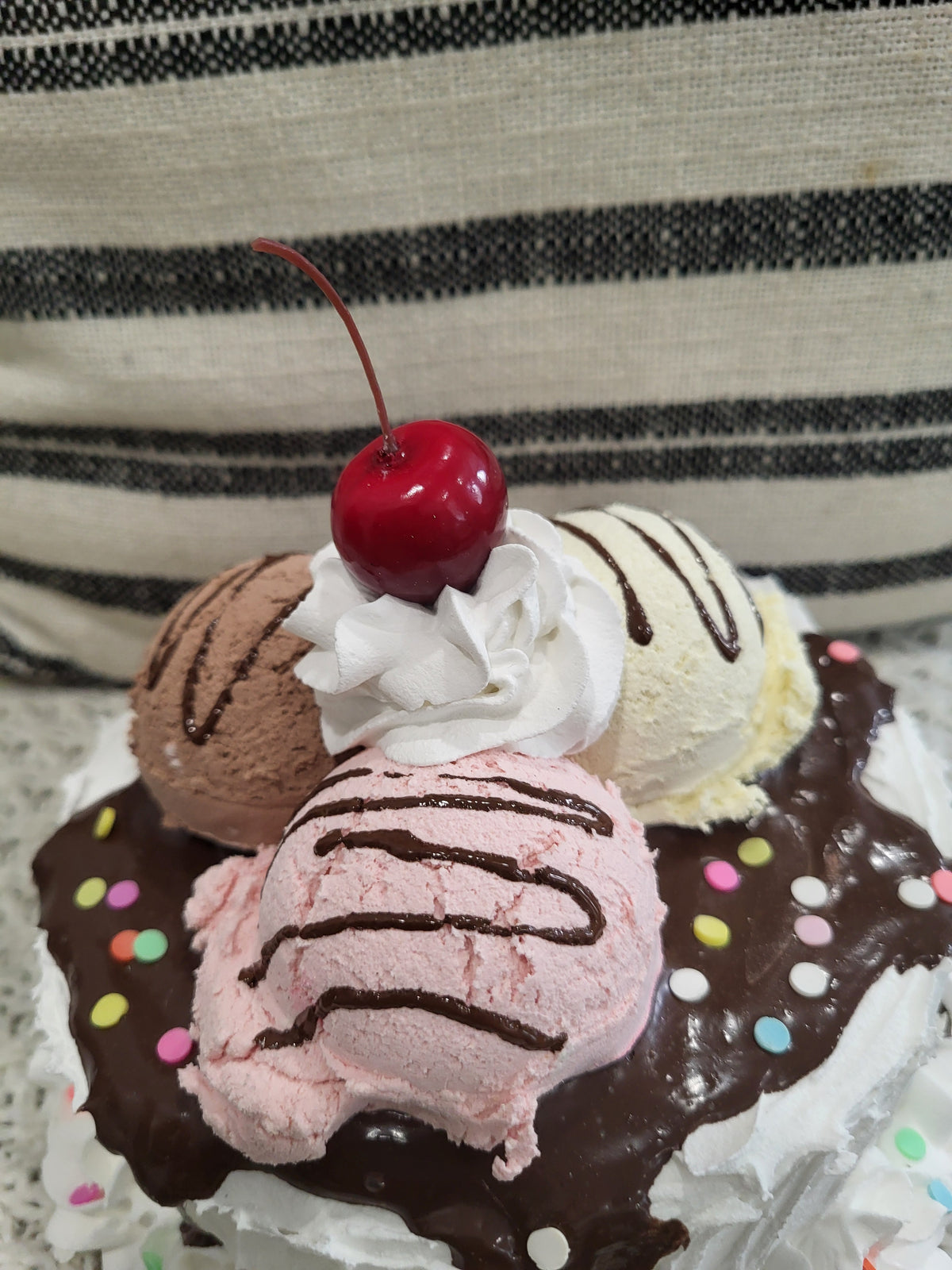 Pip Posh Design Faux Sweet Decor Neapolitan Ice Cream Confetti Cake Bakery Collection