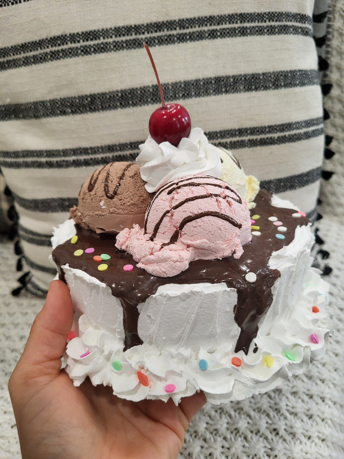 Pip Posh Design Faux Sweet Decor Neapolitan Ice Cream Confetti Cake Bakery Collection