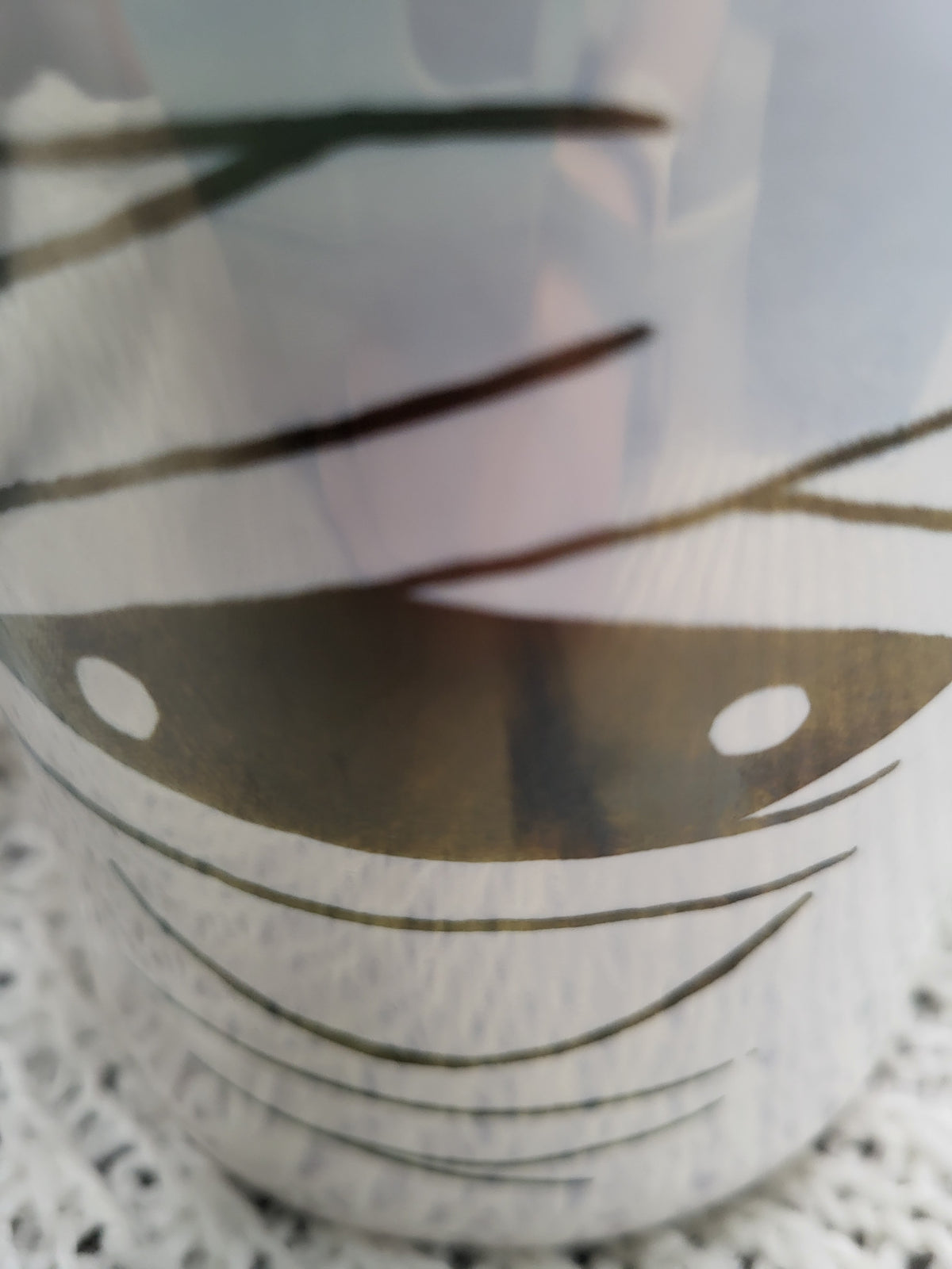 Rae Dunn &quot;Haunted&quot; Mummy Double Sided White Iridescent Mug Halloween Collection