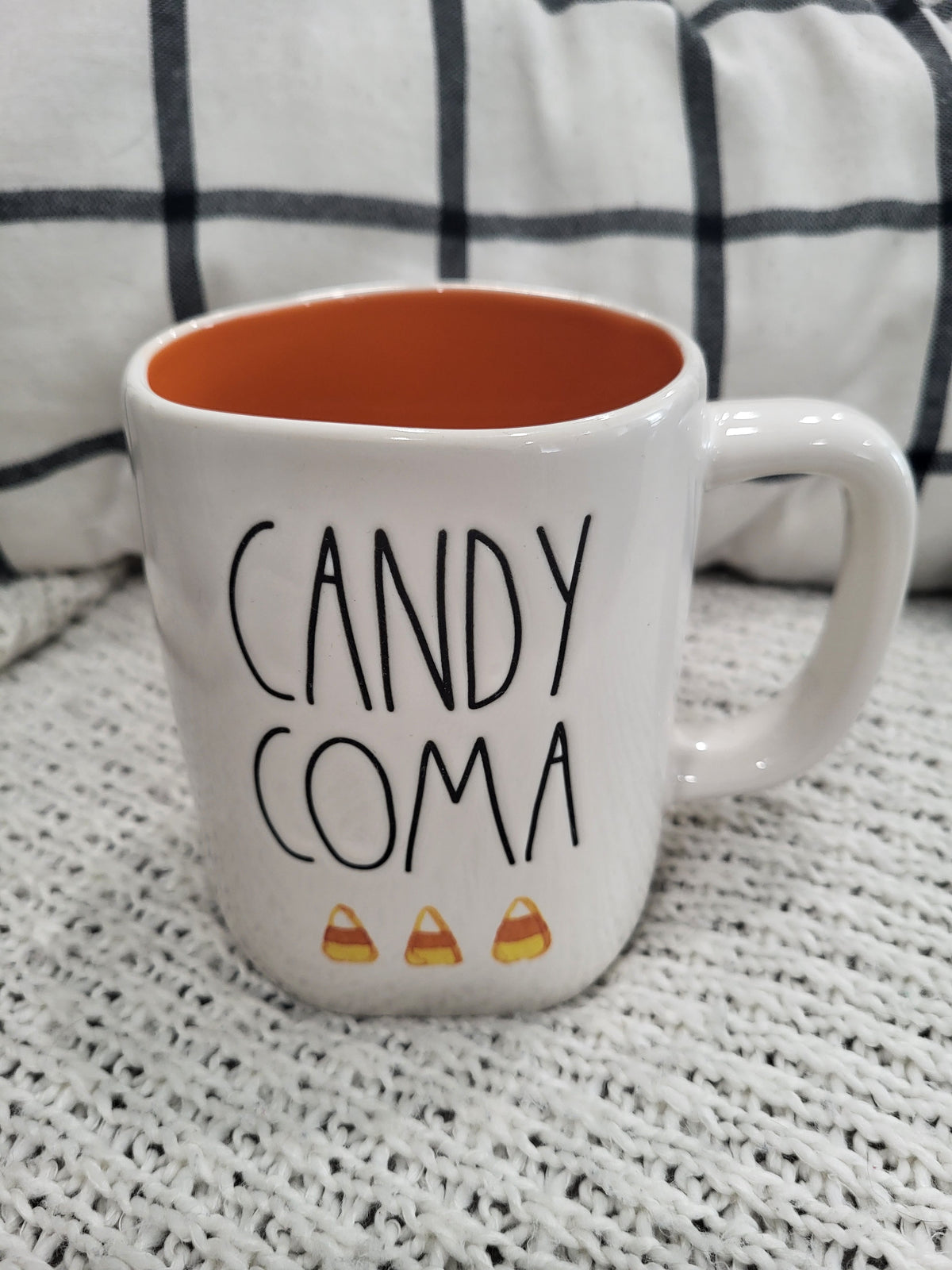 Rae Dunn &quot;Candy Coma&quot; Candy Corn&#39;s On Bottom Mug Fall Collection