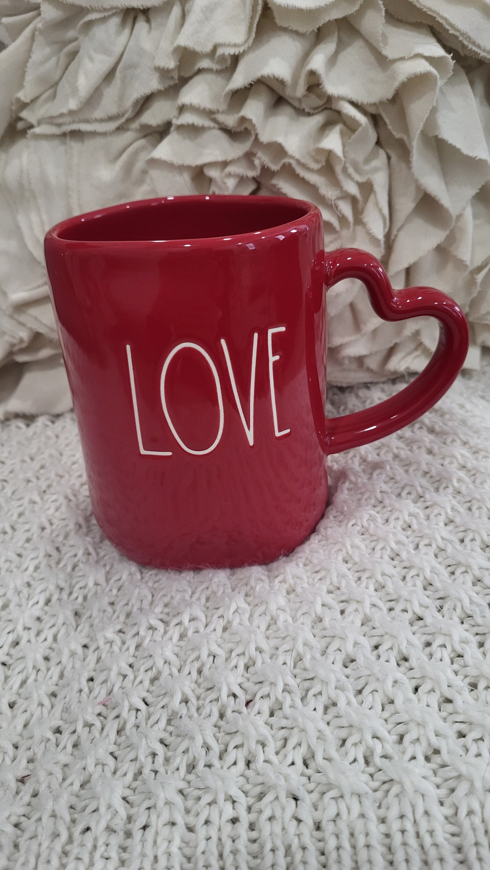Rae Dunn "Love" Red Mug Heart Handle Mug Collection