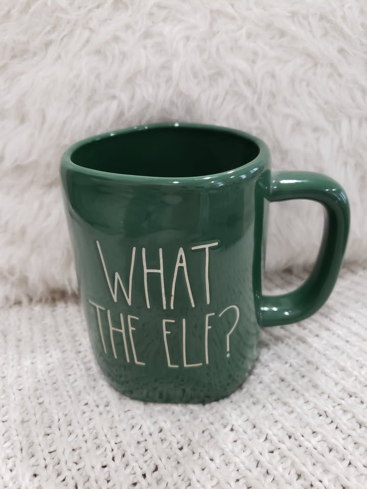 Rae Dunn "What The ELf?" Green Holiday Mug Collection