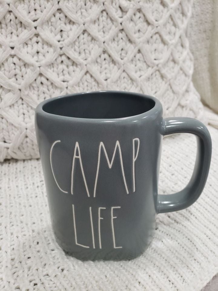 Rae Dunn "Camp Life" Gray Mug Camping Collection