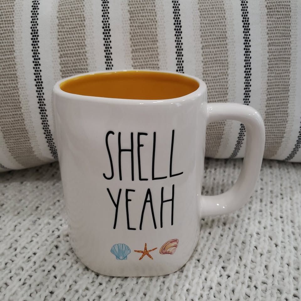Rae Dunn &quot;Shell Yea&quot; Seashell Mug Summer Collection