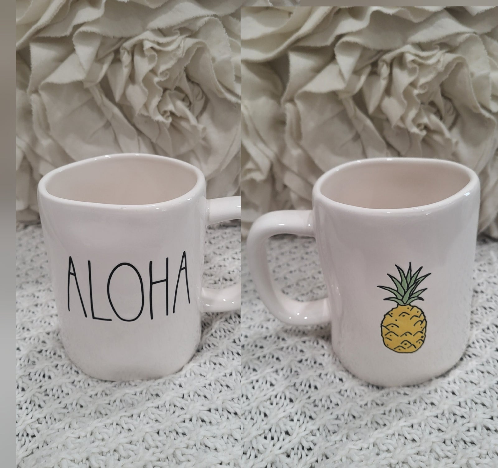 Rae Dunn "Aloha" Pineapple Double Sided Mug Collection