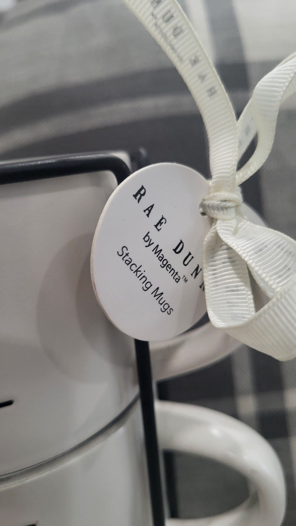 Rae Dunn &quot;Coffee&quot; White Stackable Mug Set Of 4