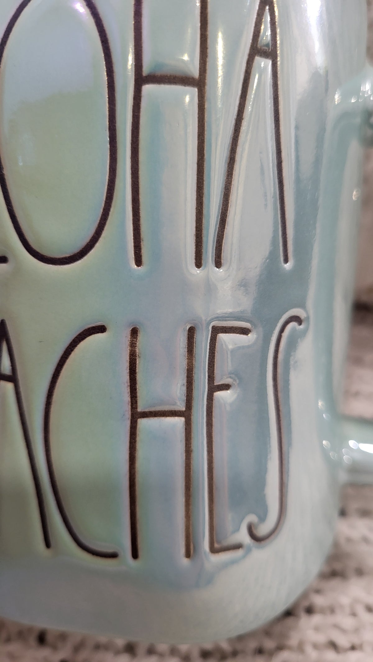 Rae Dunn &quot;Aloha Beaches&quot; Blue Iridescent Mug Collection