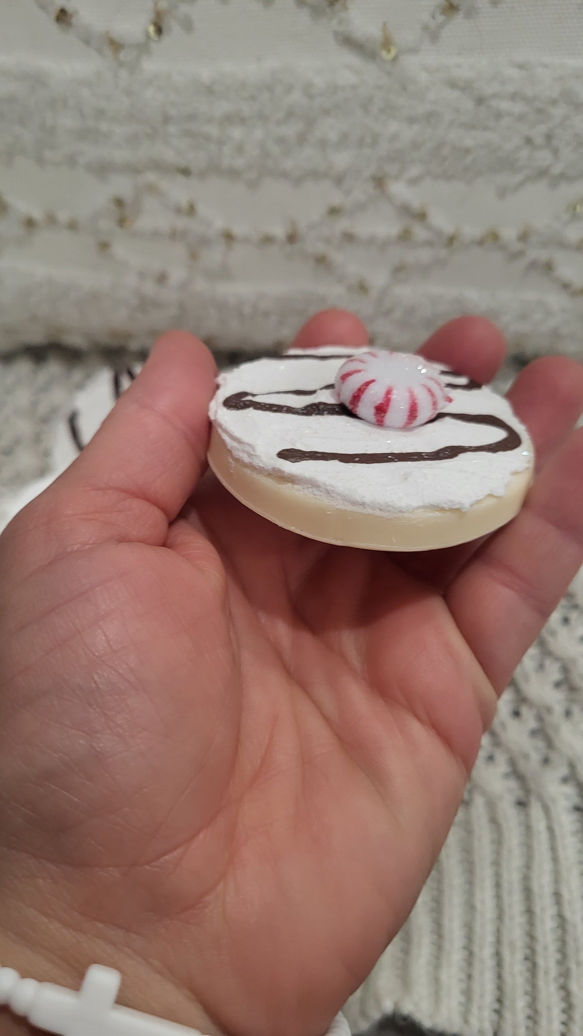 Pip Posh Design Faux Sweet Décor Peppermint Chocolate Drizzle Sugar Cookies Set Of 4 Holiday Collection