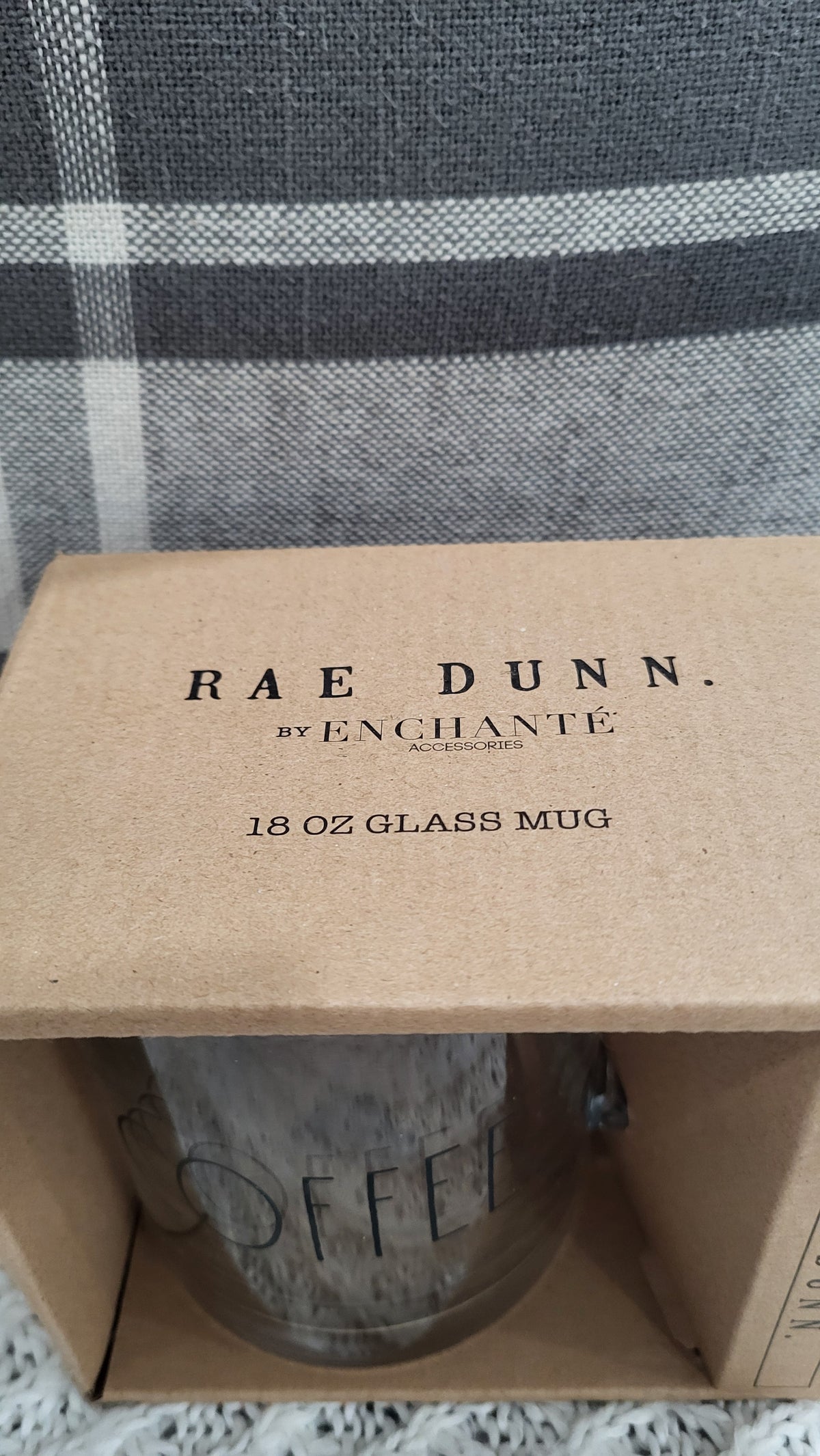 Rae Dunn &quot;Coffee&quot; 18 OZ Glass Mug Collection