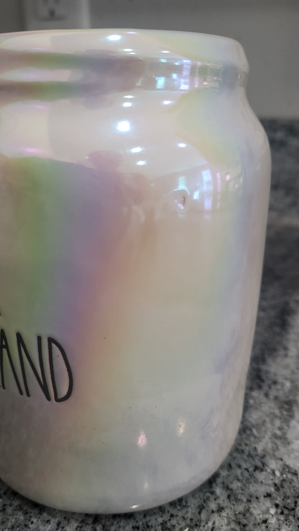 Rae Dunn &quot;Winter Wonderland&quot; White Iridescent Small Canister Holiday Collection