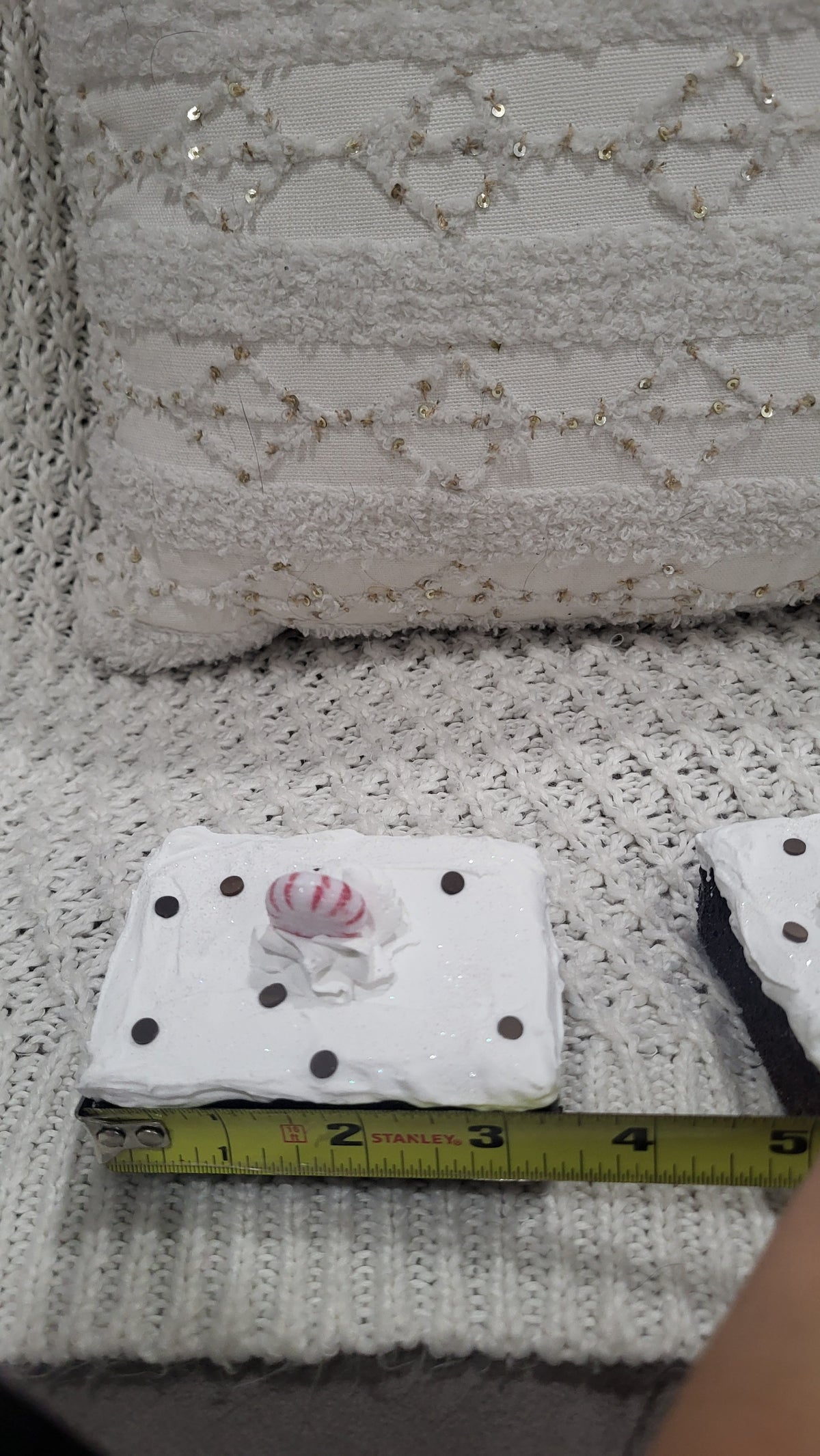 Pip Posh Design Faux Sweet Décor White Whipped Peppermint Brownies Set of 2 Holiday Collection