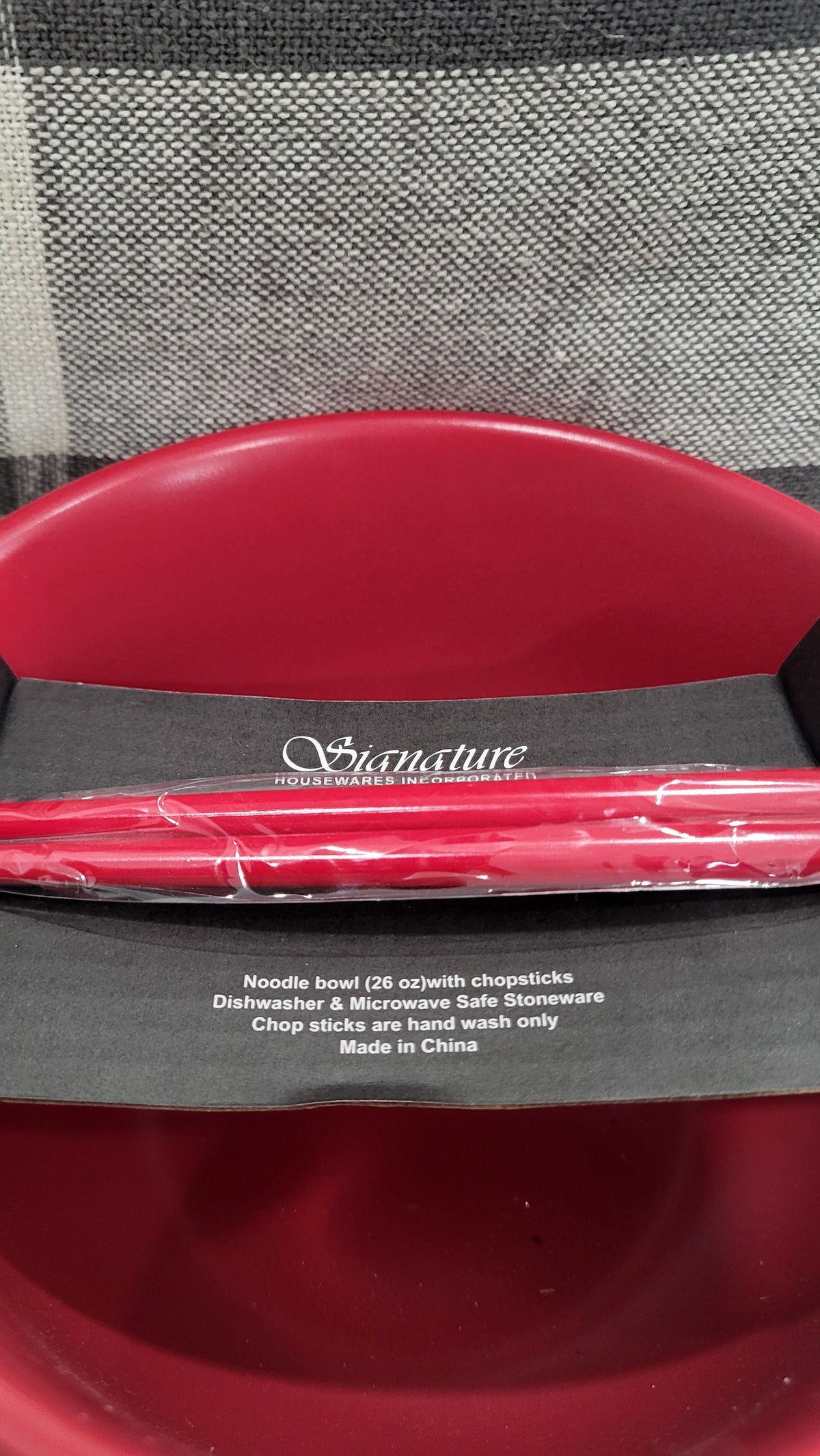 Signature Collection  26 oz Red Ramen Bowl &amp; Chopstick Set