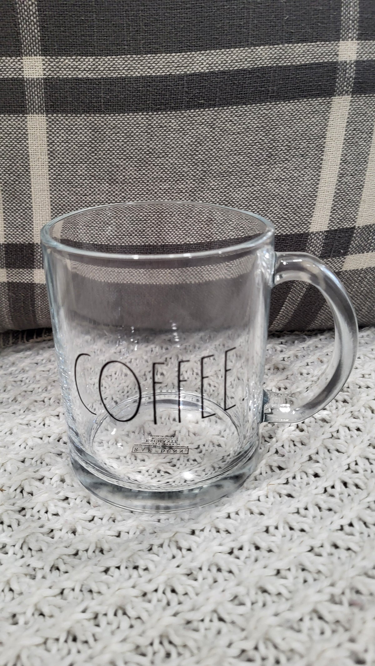 Rae Dunn &quot;Coffee&quot; 18 OZ Glass Mug Collection