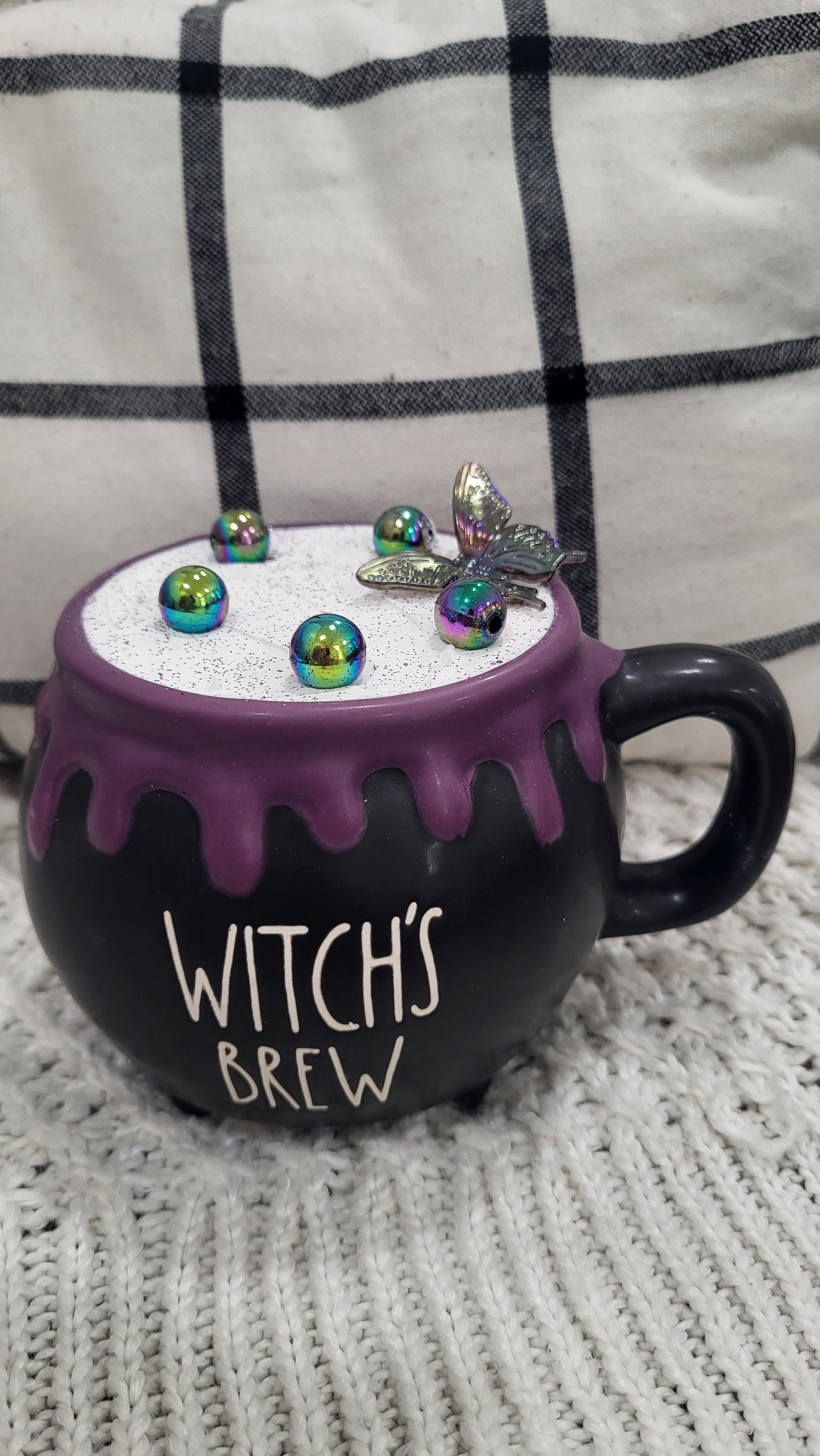 Rae Dunn Witch's Brew Black Cauldron & Pip Posh Design Faux Sweet Décor Topper Cauldron Collection