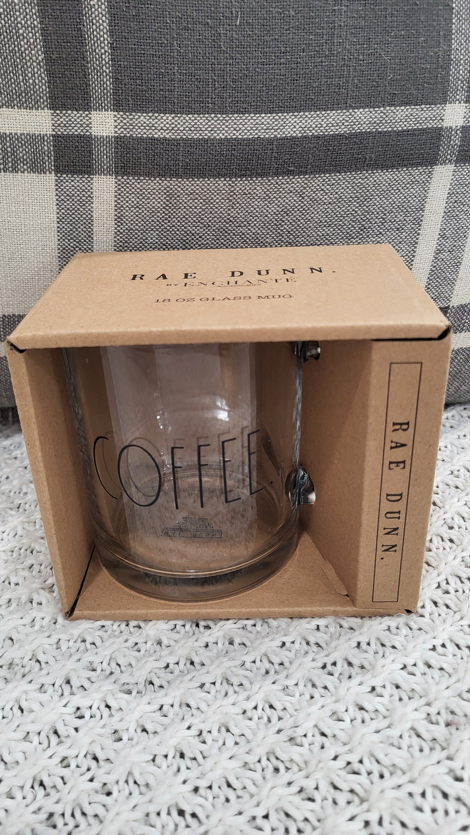 Rae Dunn "Coffee" 18 OZ Glass Mug Collection