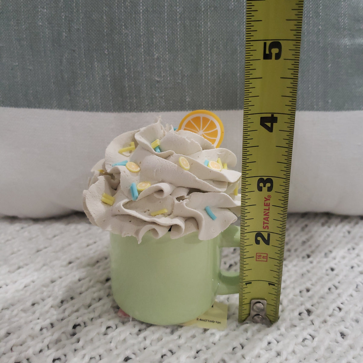 Pip Posh Design Faux Sweet Décor Mini Green Mug &amp; Lemon Whipped Topper Collection