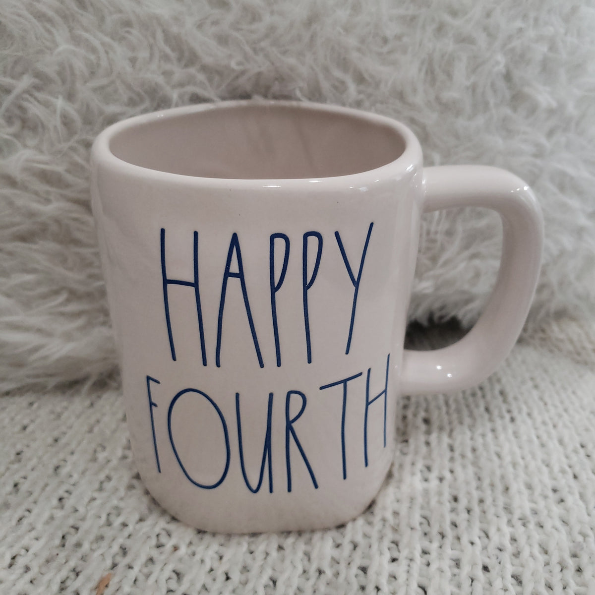 Rae Dunn &quot;Happy Fourth&quot; White Mug Collection