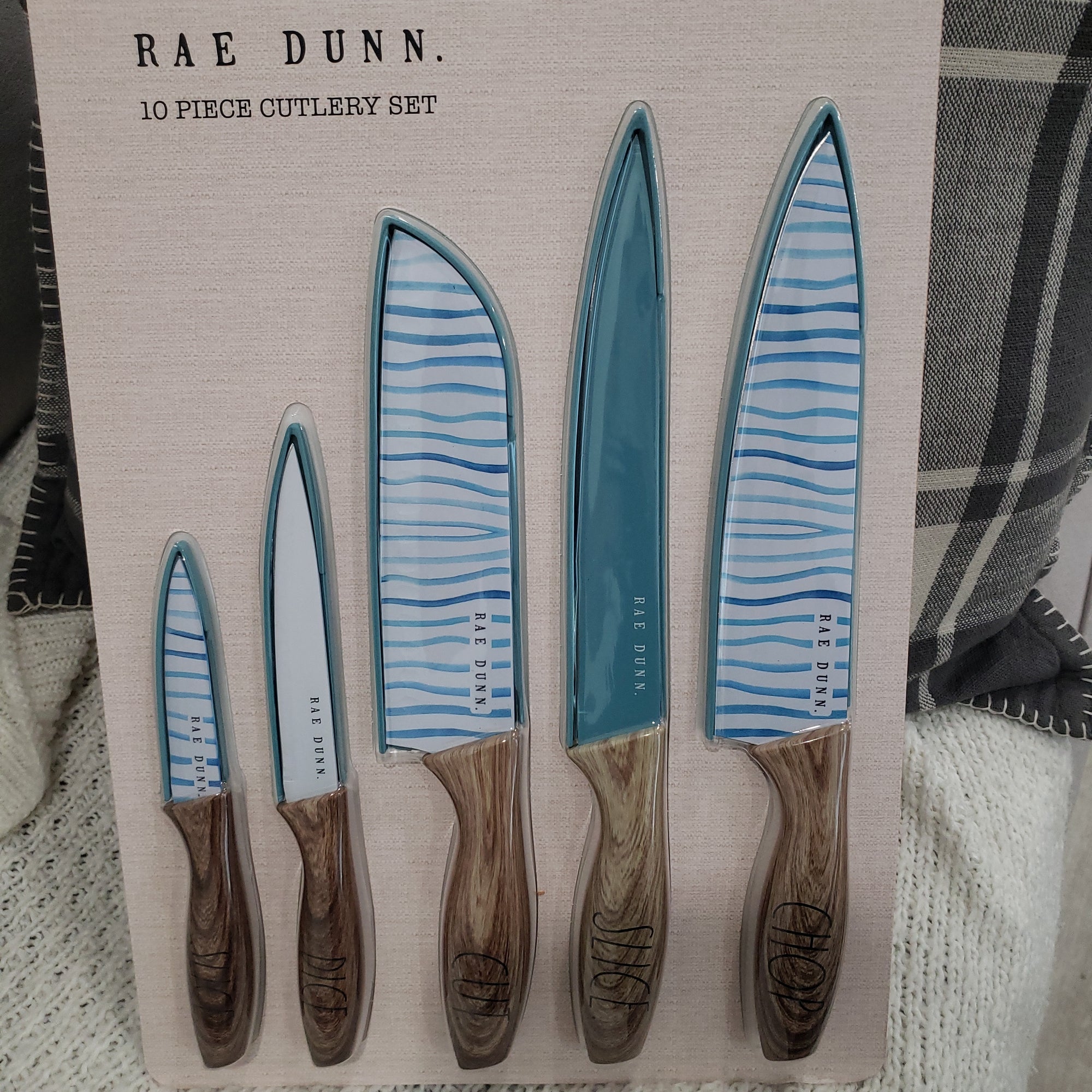 Rae Dunn "10 Piece Slice, Dice, Cut, Chop" Cutlery Set Kitchen Collection