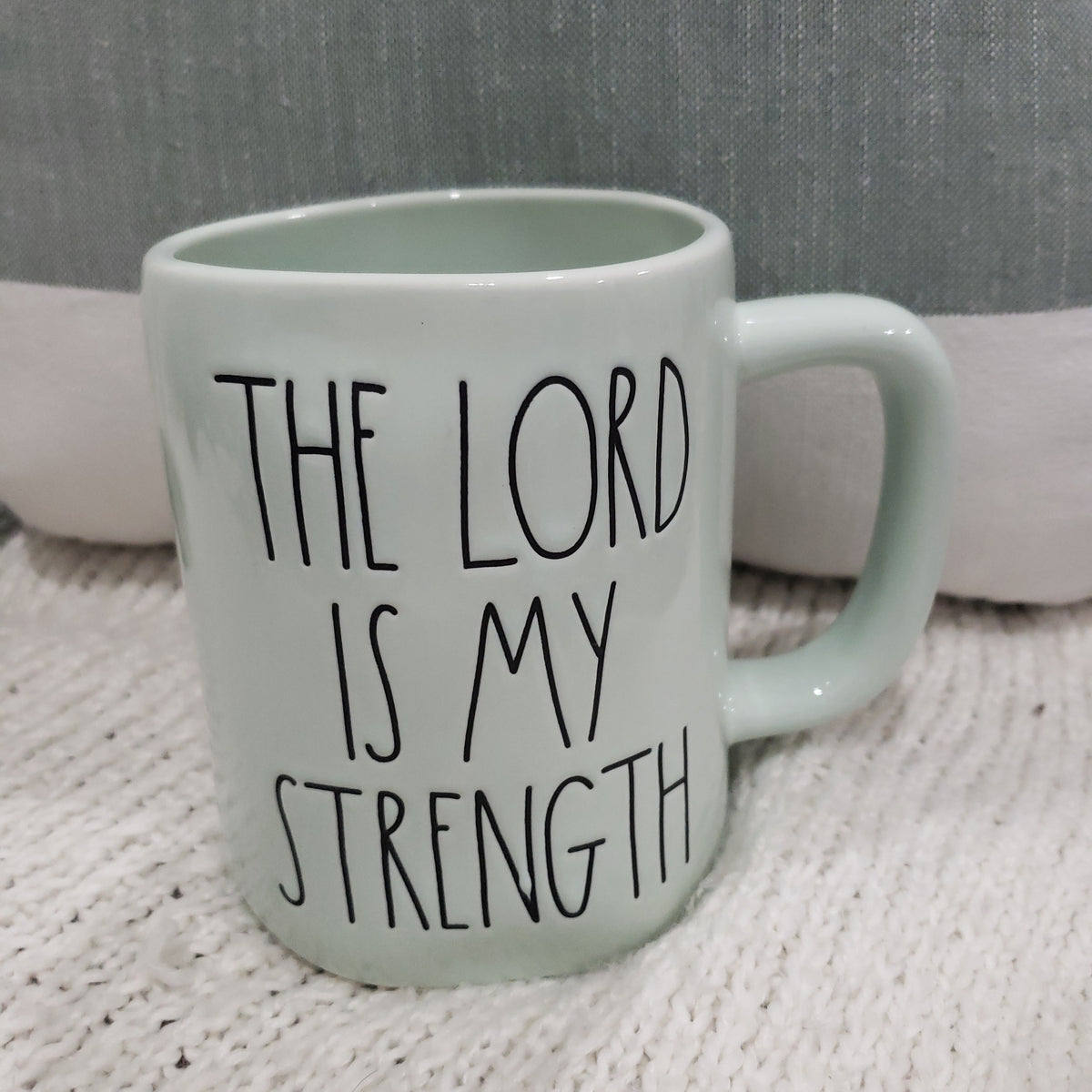 Rae Dunn &quot;The Lord Is My Strength&quot; Mug Faith Collection