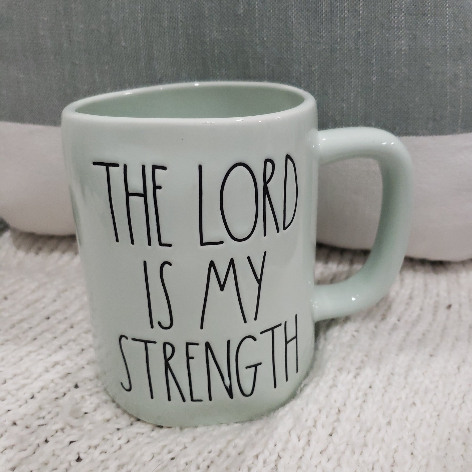 Rae Dunn "The Lord Is My Strength" Mug Faith Collection